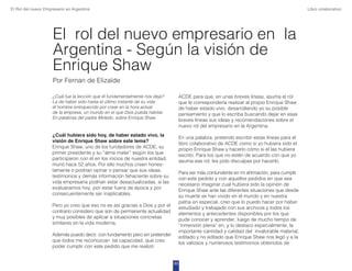 El Rol del nuevo Empresario en Argentina Libro colaborativo 
El rol del nuevo empresario en la 
Argentina - Según la visió...