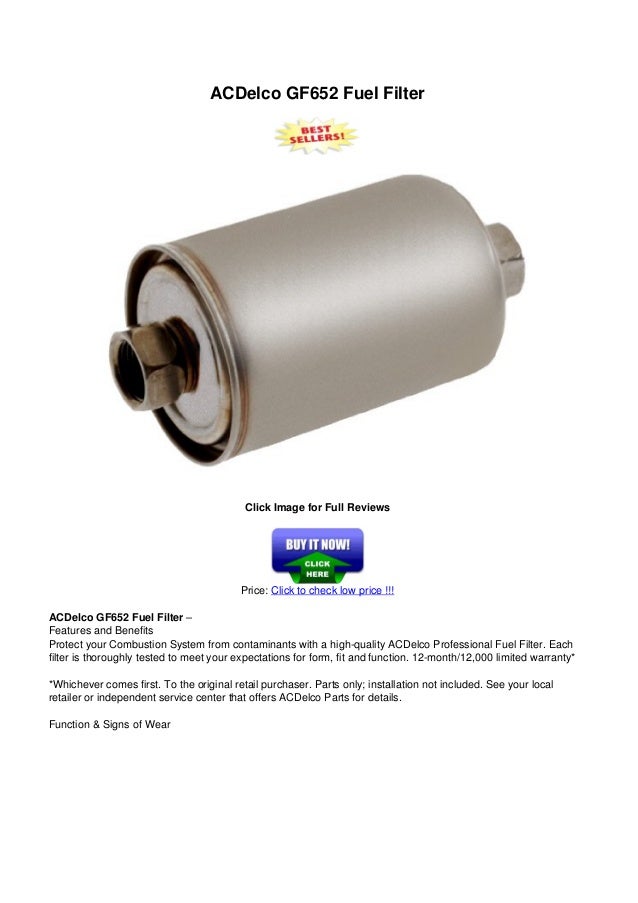 Ac delco gf652_fuel_filter