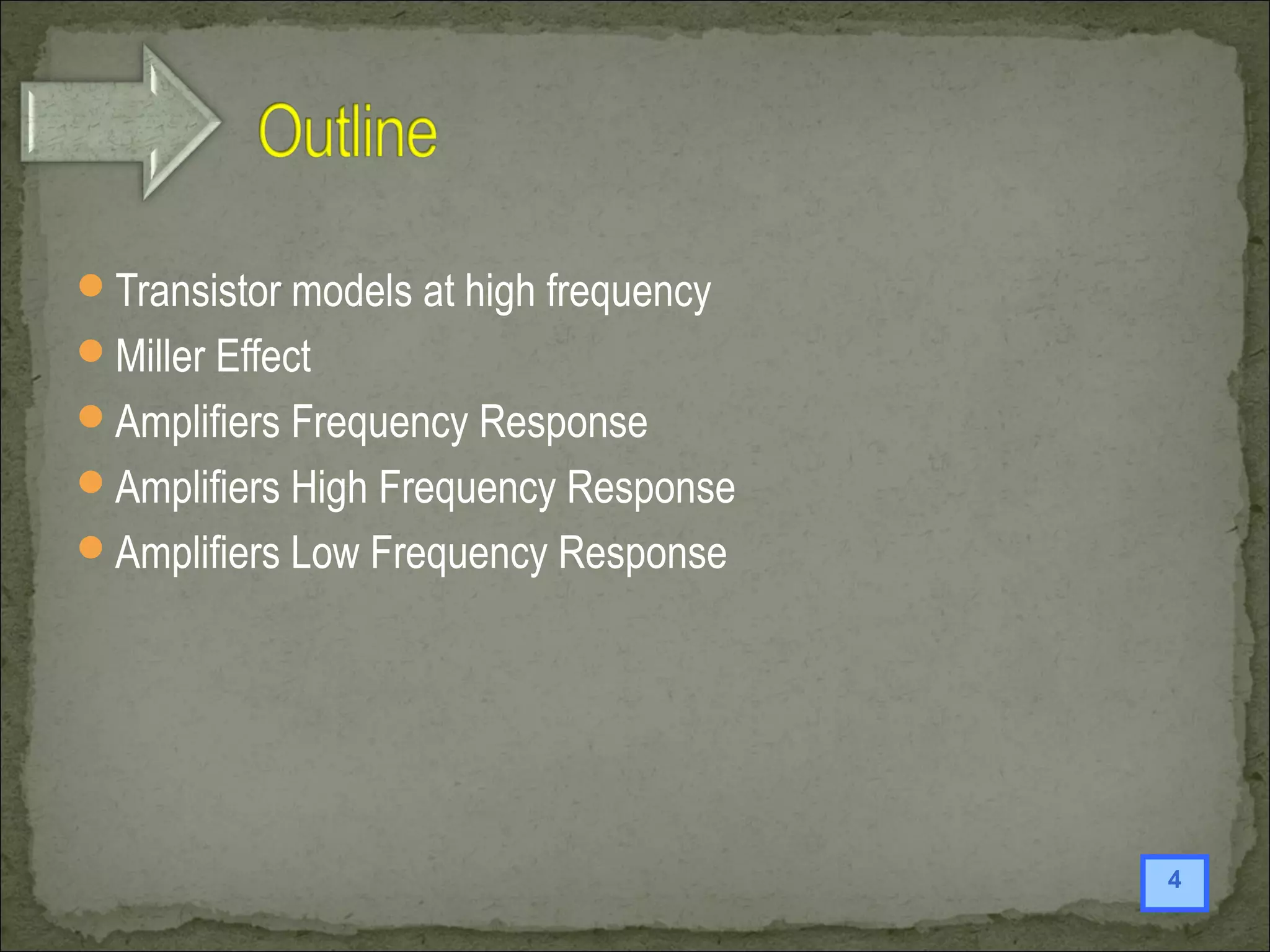 Transistor at high frequency Acd ppt PPT