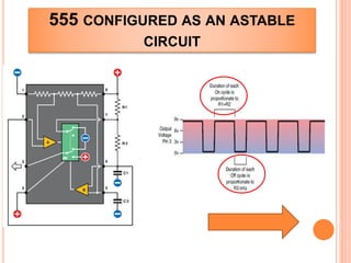 555 CONFIGURED AS AN ASTABLE
CIRCUIT
 