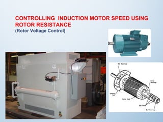 CONTROLLING INDUCTION MOTOR SPEED USING 
ROTOR RESISTANCE 
(Rotor Voltage Control) 
 
