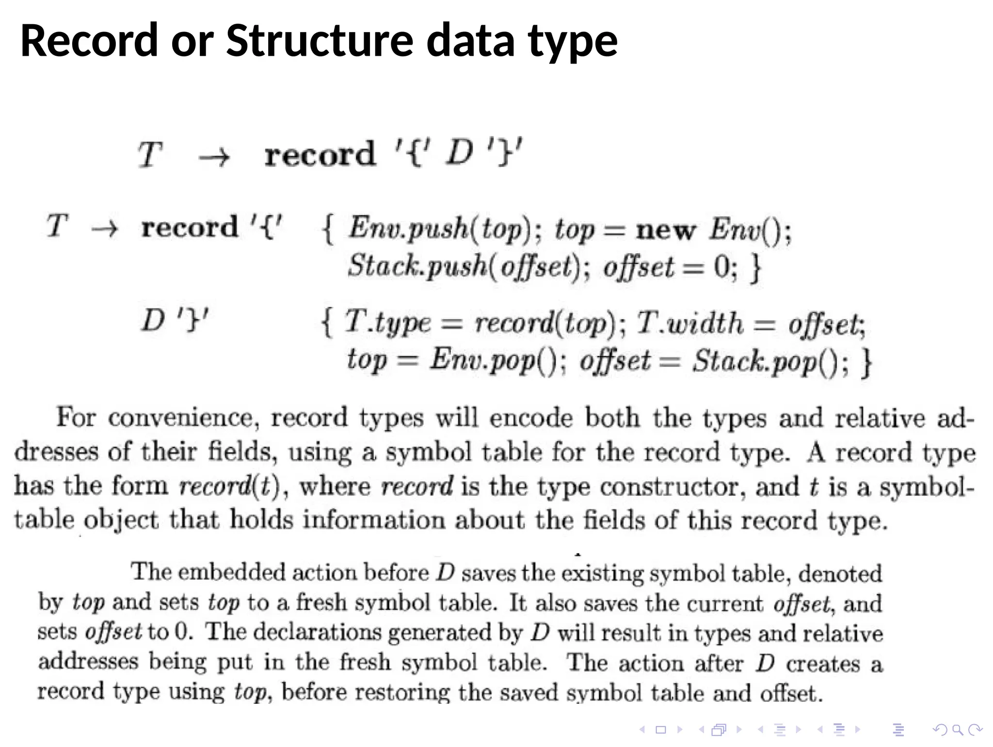 Record or Structure data type
 
