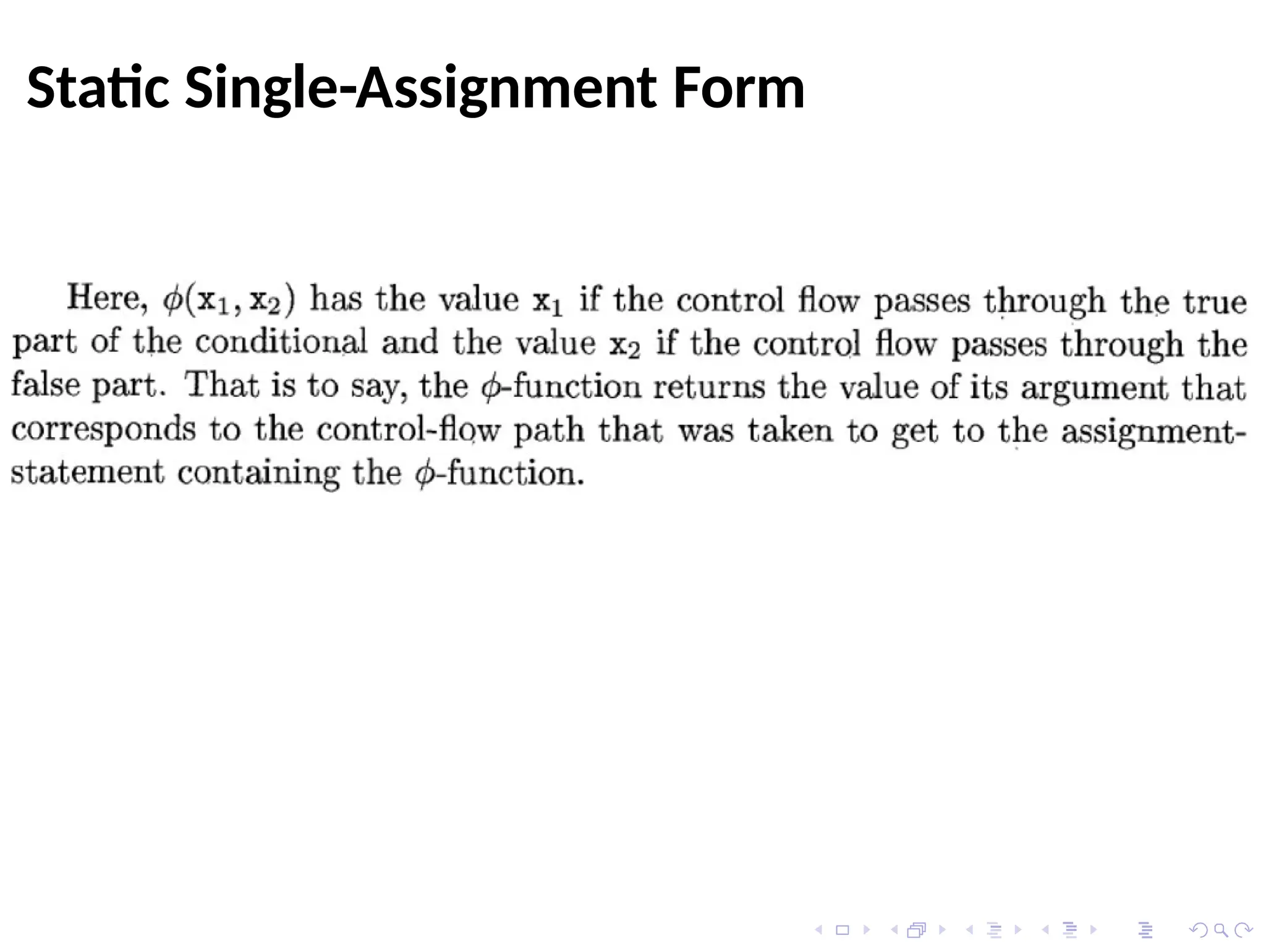 Static Single-Assignment Form
 