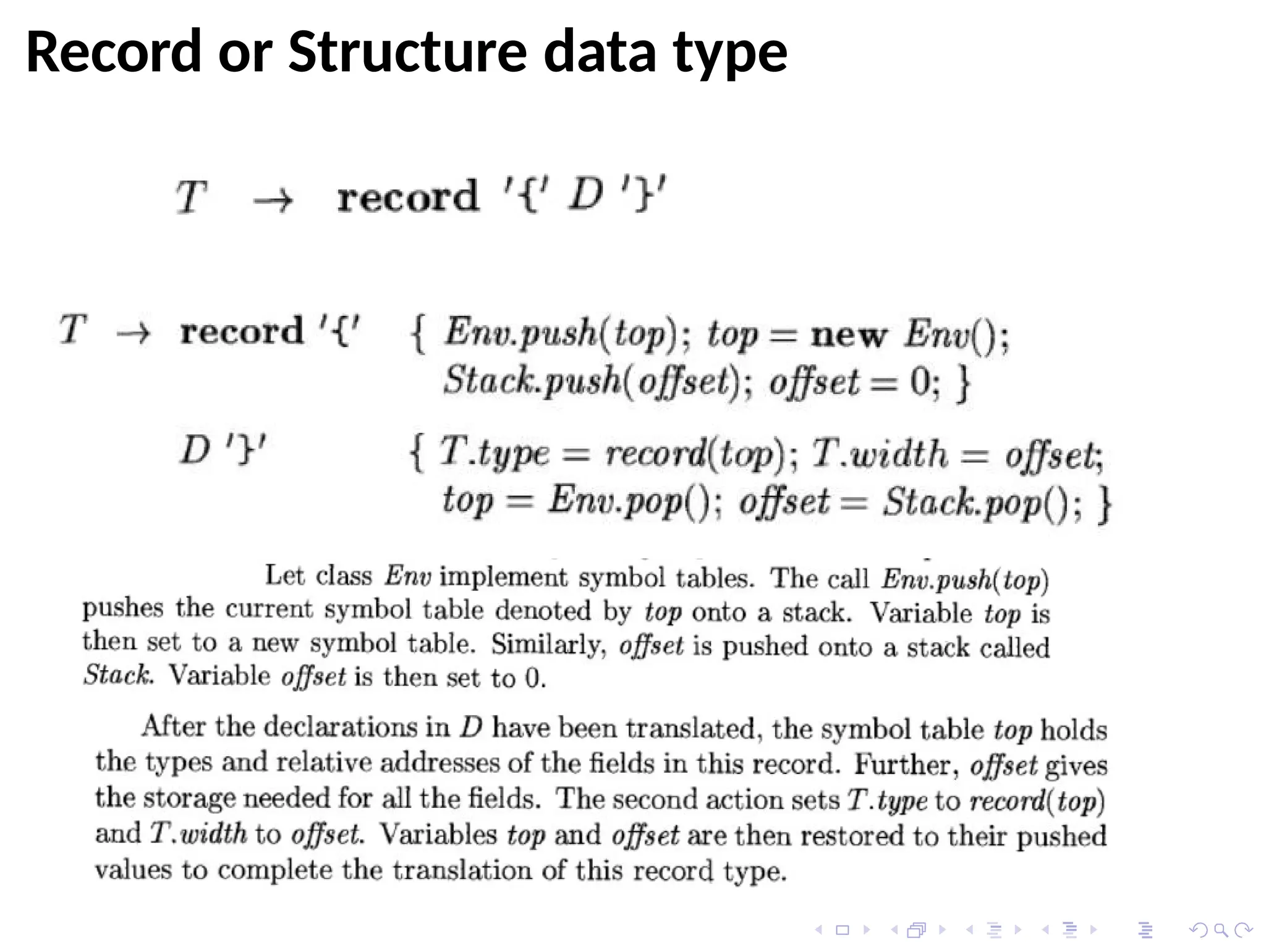 Record or Structure data type
 