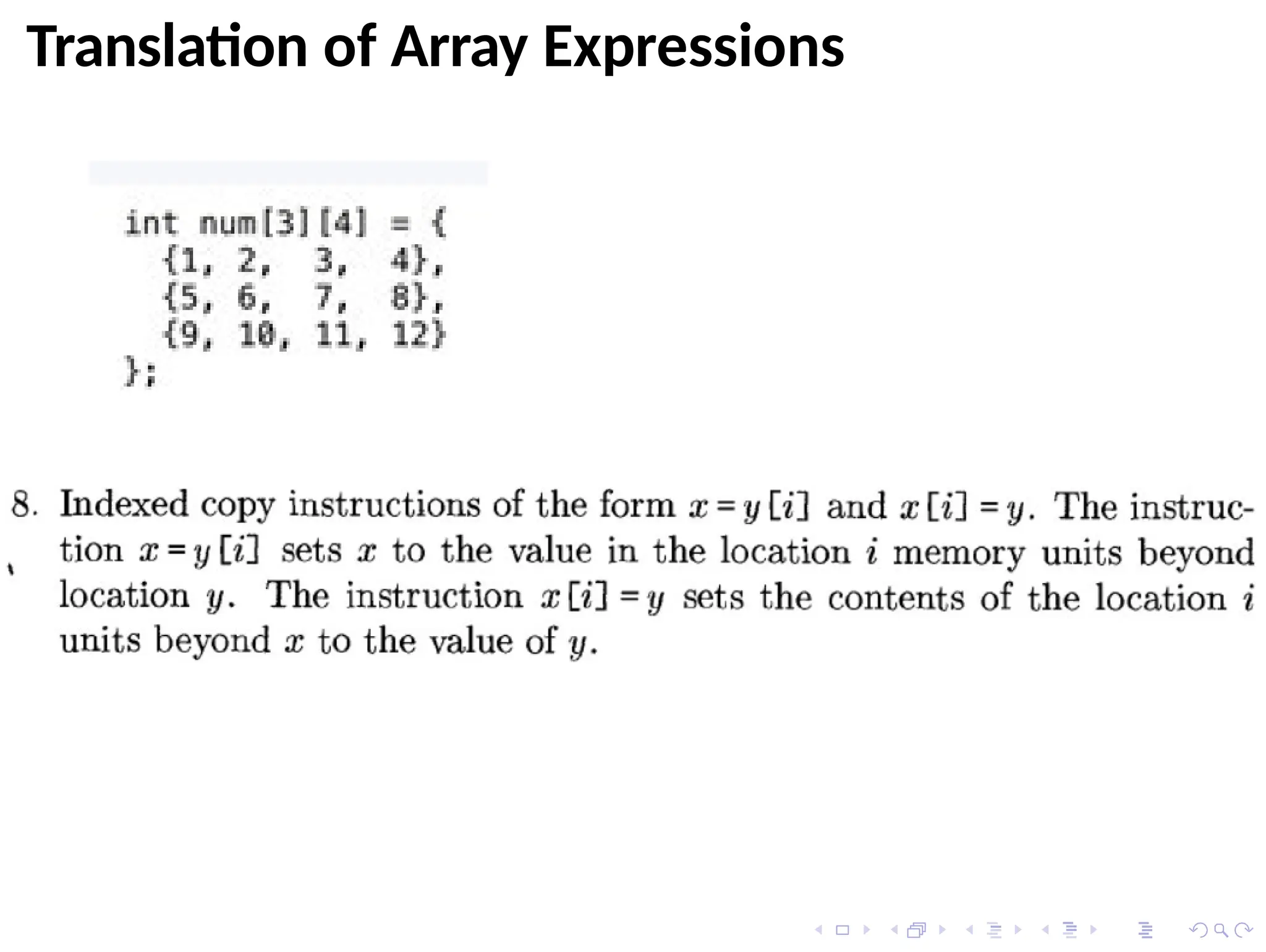Translation of Array Expressions
 