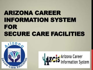 ARIZONA CAREER
INFORMATION SYSTEM
FOR
SECURE CARE FACILITIES
 