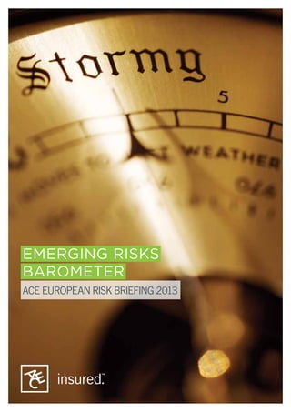 EMERGING RISKS
BAROMETER
ACE EUROPEAN RISK BRIEFING 2013

 