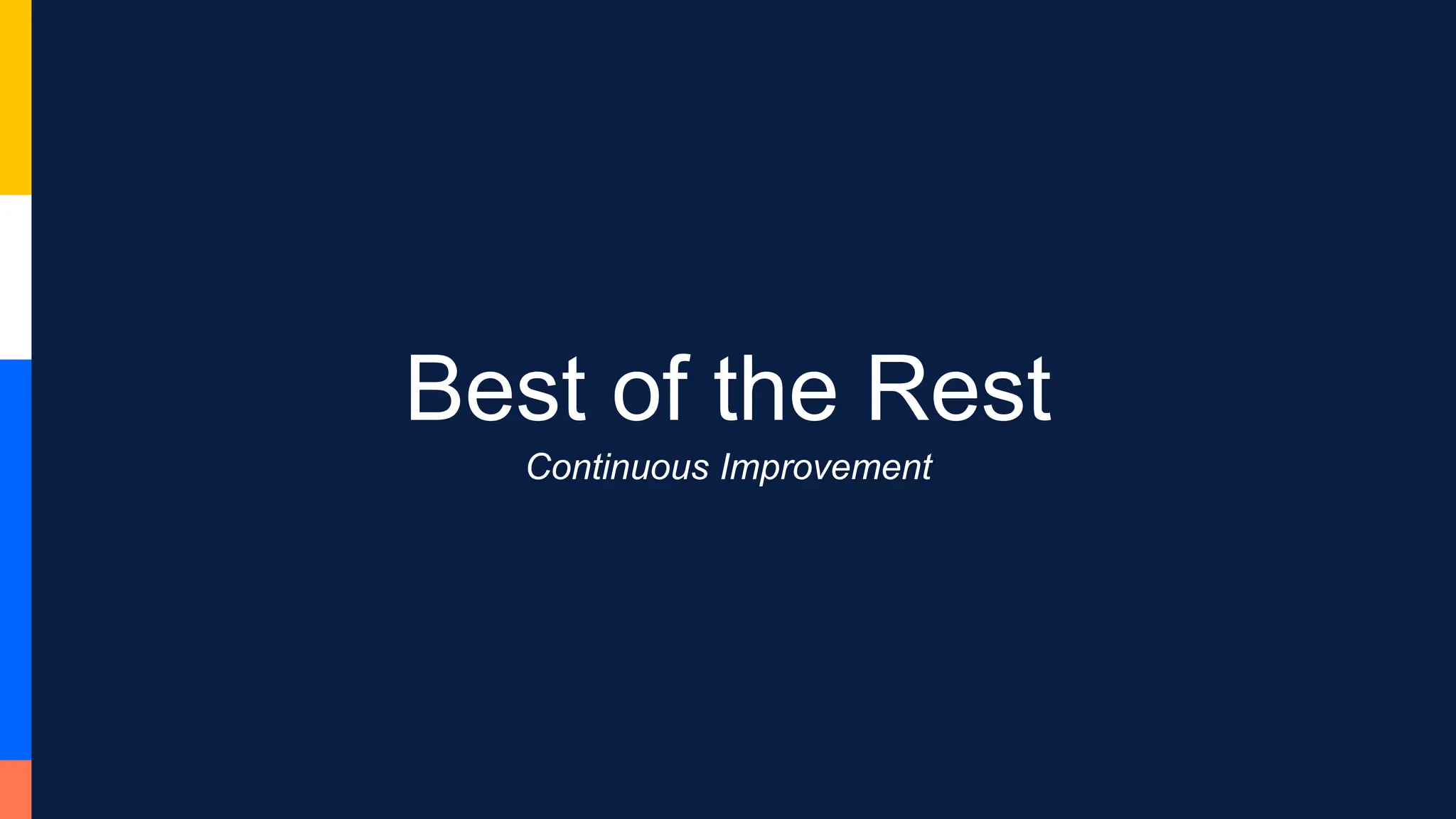 Best of the Rest
Continuous Improvement
 