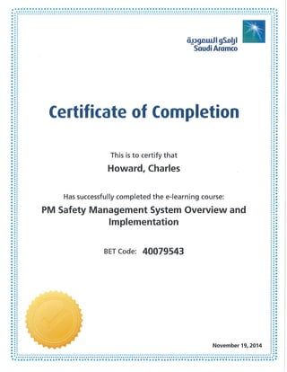 SA PM Safety Management System Overview & Implementation