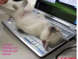 A search
strategy can
help you get
started        University Library
 