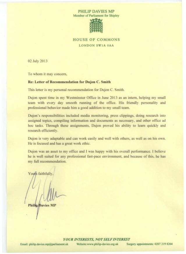 application letter for member of parliament