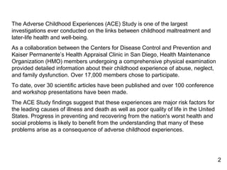 Ace Study Pdf CDC Adverse Childhood Experiences (ACE) | PPT