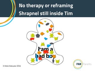 I am a
bad boy
No therapy or reframing
Shrapnel still inside Tim
© Helen Oakwater 2016
 