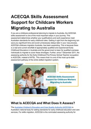 Comprehensive Guide to ACECQA Skills Assessment for Childcare Migration ...