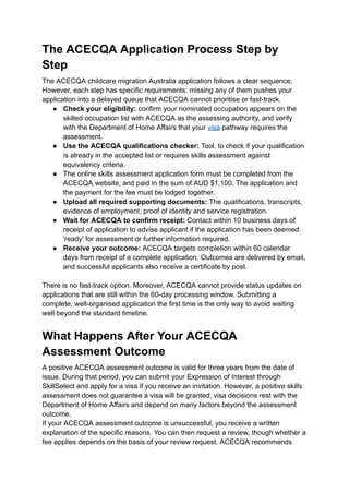 Comprehensive Guide to ACECQA Skills Assessment for Childcare Migration ...