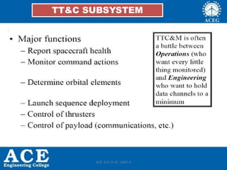 TT&C SUBSYSTEM
ACE ECE IV SC- UNIT-II
 