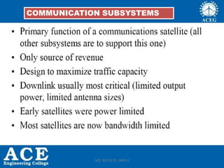COMMUNICATION SUBSYSTEMS
ACE ECE IV SC- UNIT-II
 