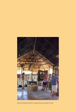 Estufa ahorradora de leña en hogar de la comunidad Uh-May.
 