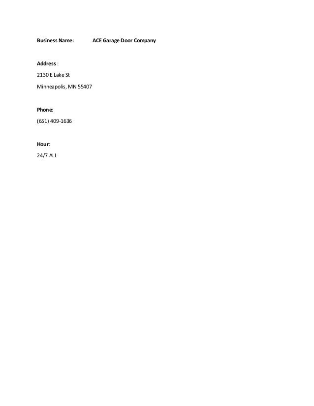 ACE Garage Door Company PDF