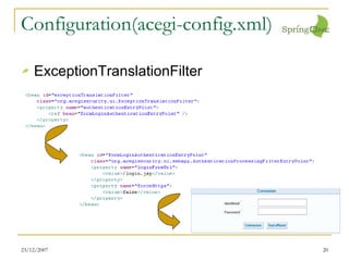 Configuration(acegi-config.xml) ExceptionTranslationFilter 
