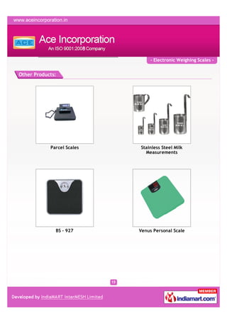 Ace Incorporation, Jaipur,Parcel Scales | PDF