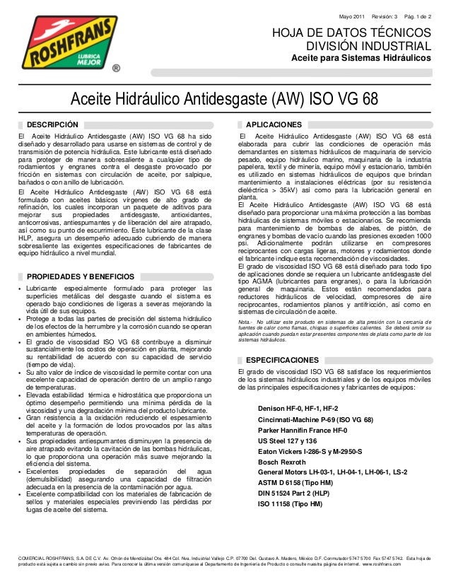 Aceite Hidraulico Aw Iso Vg 68 R3