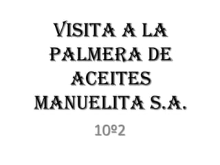 VISITA A LA PALMERA DE ACEITES MANUELITA S.A. 10º2 
