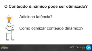 O Conteúdo dinâmico pode ser otimizado?
Adiciona latência?
Como otimizar conteúdo dinâmico?
 