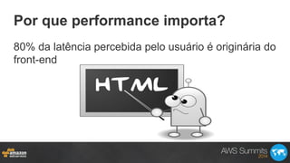 Por que performance importa?
80% da latência percebida pelo usuário é originária do
front-end
 