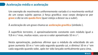 Aceleração média, aceleração e gráficos velocidade-tempo | PPT
