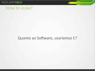 How	
  to	
  scale?	
  
	
  
	
  
	
  
Quanto	
  ao	
  Solware,	
  usaríamos	
  C?	
  
	
  
	
  

 