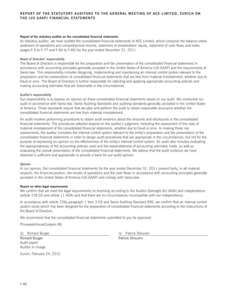 Ace limited 2011 annual report