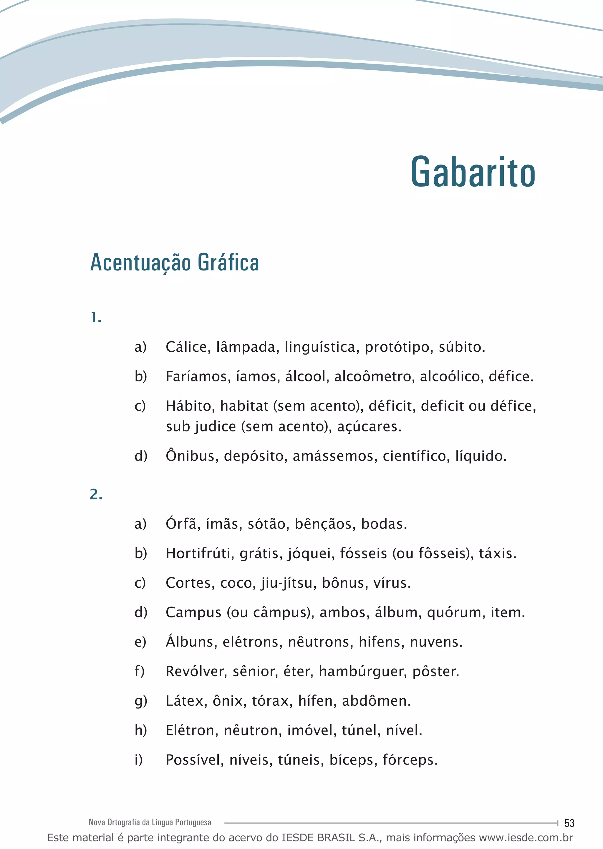 Acentuacao grafica exercicios | PDF