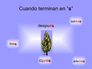 Cuando terminan en “ s ” despu é s sal drá s In é s ade má s ci pré s 