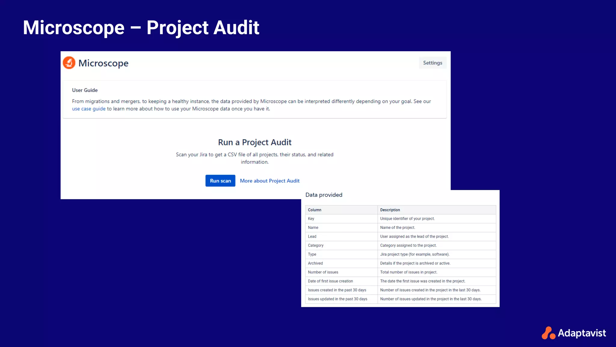 Microscope – Project Audit
 