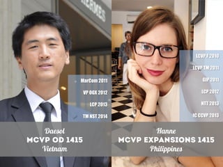 MarCom 2011
VP OGX 2012
LCP 2013
TM NST 2014
LCVP F 2010
LCVP TM 2011
GIP 2011
LCP 2012
NTT 2013
IC CCVP 2013
 