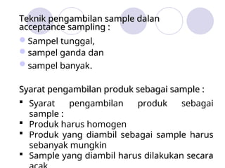 aceptance sampling. pengendalian kualitas | PPT