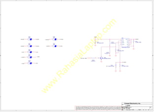 w
w
w
.
R
a
h
a
s
i
a
L
a
p
t
o
p
.
c
o
m
5
5
4
4
3
3
2
2
1
1
D D
C C
B B
A A
SUSP
<16,37,44>
+3VALW
+1.25VSP
+2.5VP
+12VALW
+12VALWP
+1.5VS
+VCCPP +VCCP
+1.5VSP
+5VALW
+1.25VSP
+2.5VP
+1.25VS
+5VALWP
+2.5V
+3VALWP +3VALW
Title
Size Document Number Rev
Date: Sheet of
LA-2362 1
+1.25VSP
43 52
Friday, March 11, 2005
Compal Electronics, Inc.
MAY BE USED BY OR DISCLOSED TO ANY THIRD PARTY WITHOUT PRIOR WRITTEN CONSENT OF COMPAL ELECTRONICS, INC.
THIS SHEET OF ENGINEERING DRAWING IS THE PROPRIETARY PROPERTY OF COMPAL ELECTRONICS, INC. AND CONTAINS CONFIDENTIAL
DEPARTMENT EXCEPT AS AUTHORIZED BY COMPAL ELECTRONICS, INC. NEITHER THIS SHEET NOR THE INFORMATION IT CONTAINS
AND TRADE SECRET INFORMATION. THIS SHEET MAY NOT BE TRANSFERED FROM THE CUSTODY OF THE COMPETENT DIVISION OF R&D
B
G
D
S
PQ20
RHU002N06_SOT323
2
1
3
PR109
0_0402_5%
1 2
PJP4
3MM
2
1
PJP3
2MM
2
1
PJP2
3MM
2
1
PR107
1K_0402_1%
1
2
PC99
4.7U_0805_6.3V6K
1
2
PR108
1K_0402_1%
1
2
PC97
0.1U_0603_25V7K
1
2
PU9
APL5331KAC-TR_SO8
VOUT
4
NC 5
GND
2
VREF
3
VIN
1 VCNTL 6
NC 7
NC 8
TP 9
PJP8
3MM
2
1
PC93
10U_1206_6.3V7K
1
2
PC92
1U_0603_16V6K
1
2
PJP6
3MM
2
1
PJP10
3MM
2
1
PJP7
3MM
2
1
+
PC98
150U_D2_6.3VM
@
1
2
 