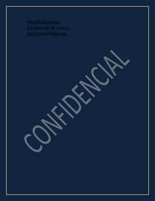 modificaciones
locales en el menú
del panel Páginas.
 