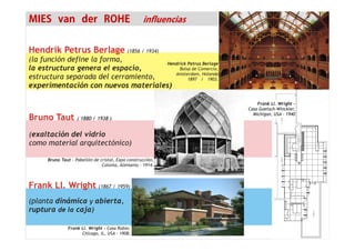 MIES van der ROHE influencias
 