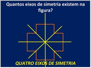 QUATRO EIXOS DE SIMETRIA Quantos eixos de simetria existem na figura? 