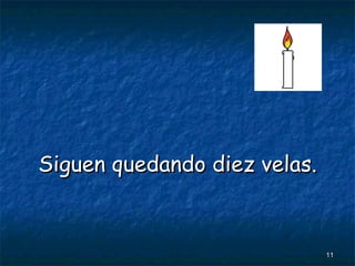 Siguen quedando diez velas. 