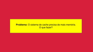 Problema: O sistema de cache precisa de mais memória.
O que fazer?
 