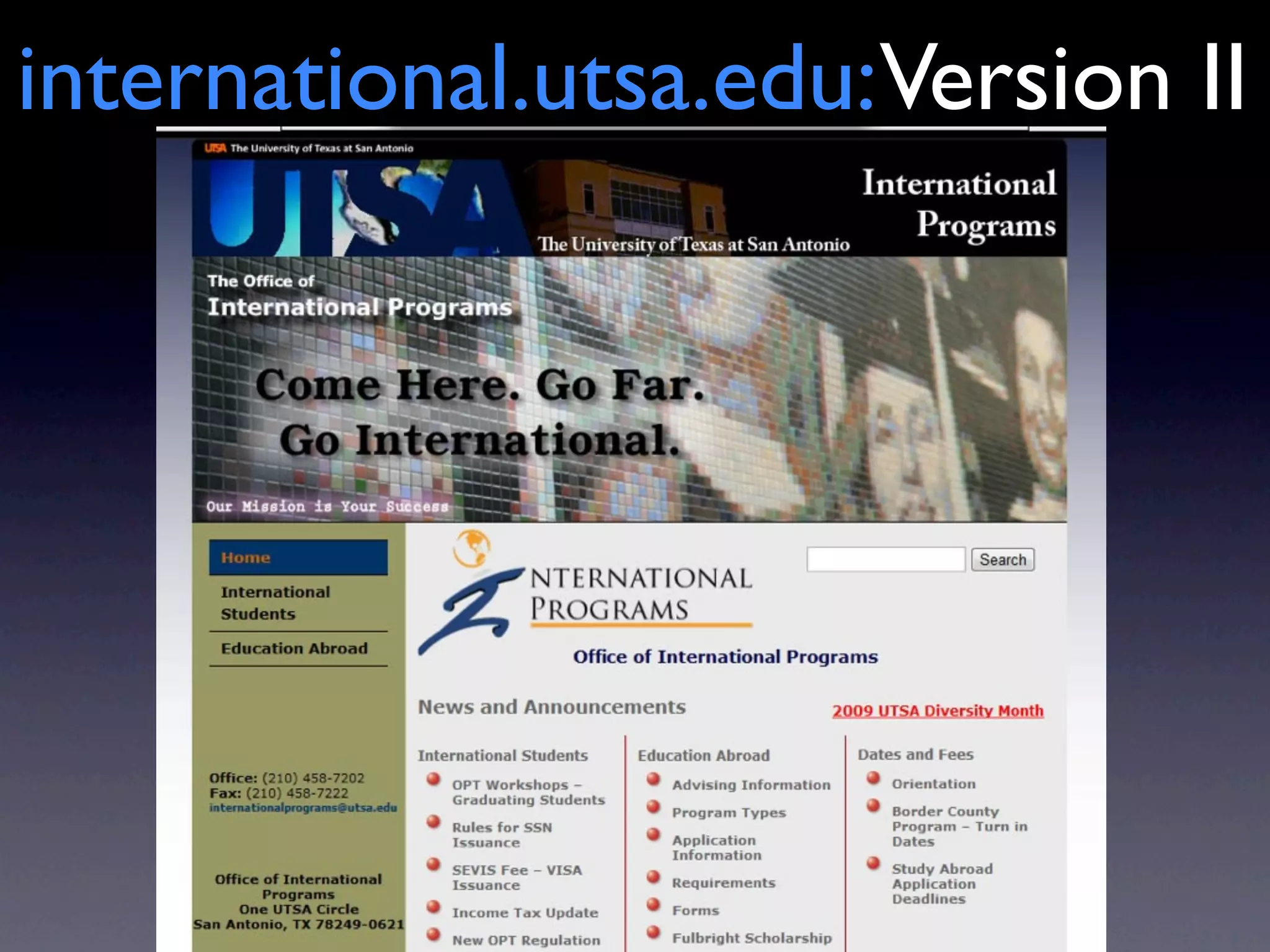 international.utsa.edu:Version II
 