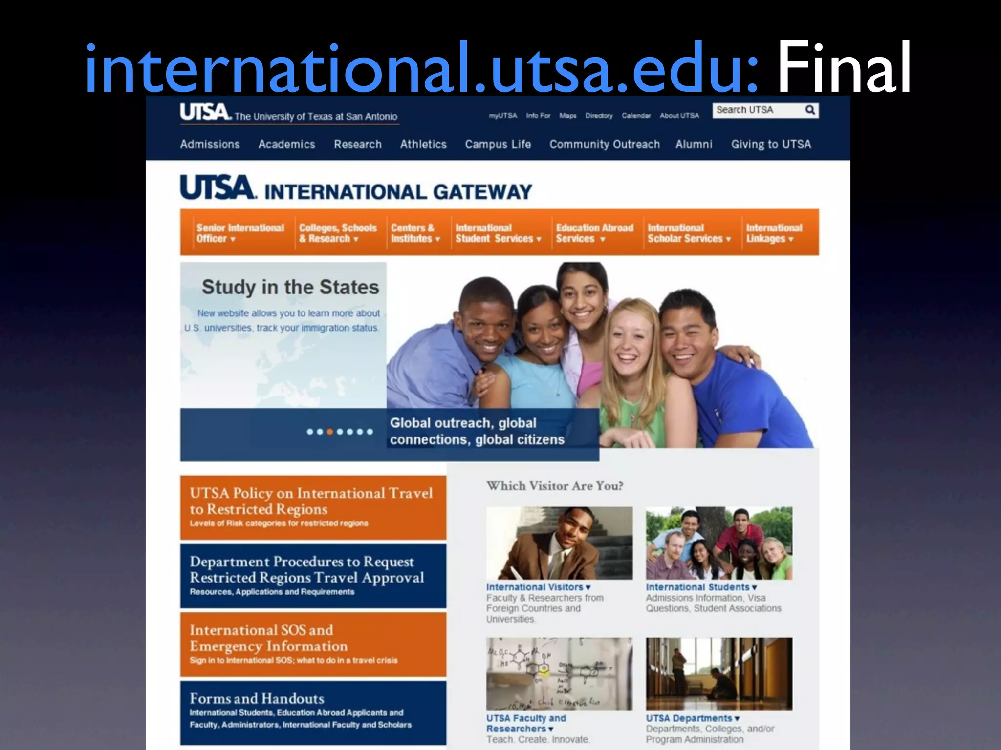 international.utsa.edu: Final
 