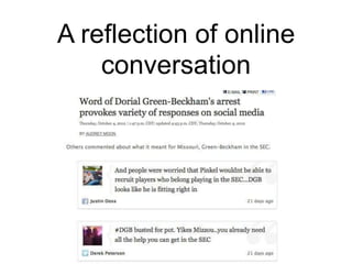 A reflection of online
conversation
 
