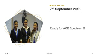 KAMAL SUBEDI
W H A T W E D O
2nd September 2016
Ready for ACE Spectrum !!
11
 