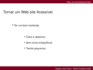 Mitos da Acessibilidade Web