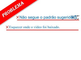 Não segue o padrão sugerido
Esquecer onde o vídeo foi baixado.
 
