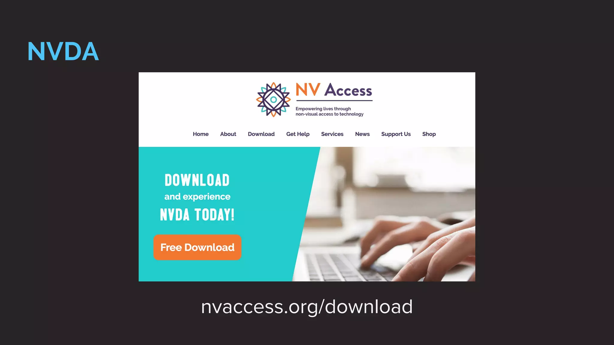 NVDA
nvaccess.org/download
 